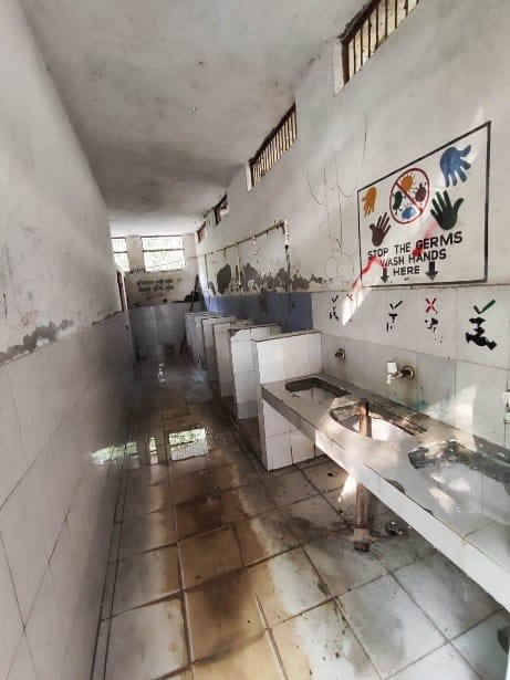 Damaged washroom facilities